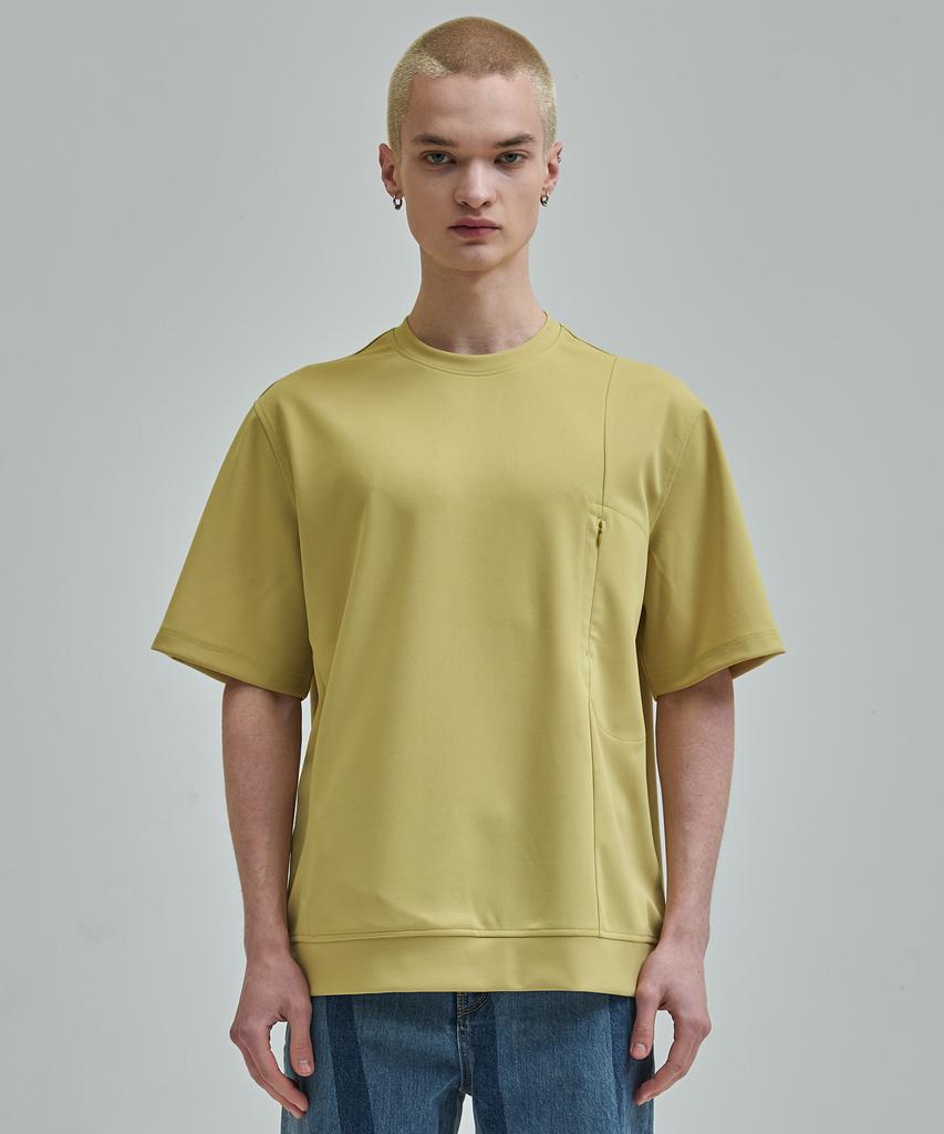 ZENSAI Zipper Pocket T-Shirt Mustard