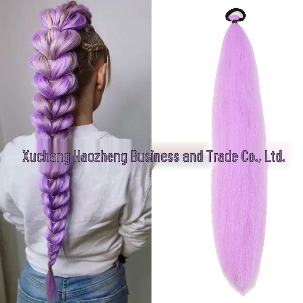 Skpop Monster Hunter Girl Group Cosplay Wig Clip - Children's Rumi Anime Purple Braided Ponytail Hair Accessory