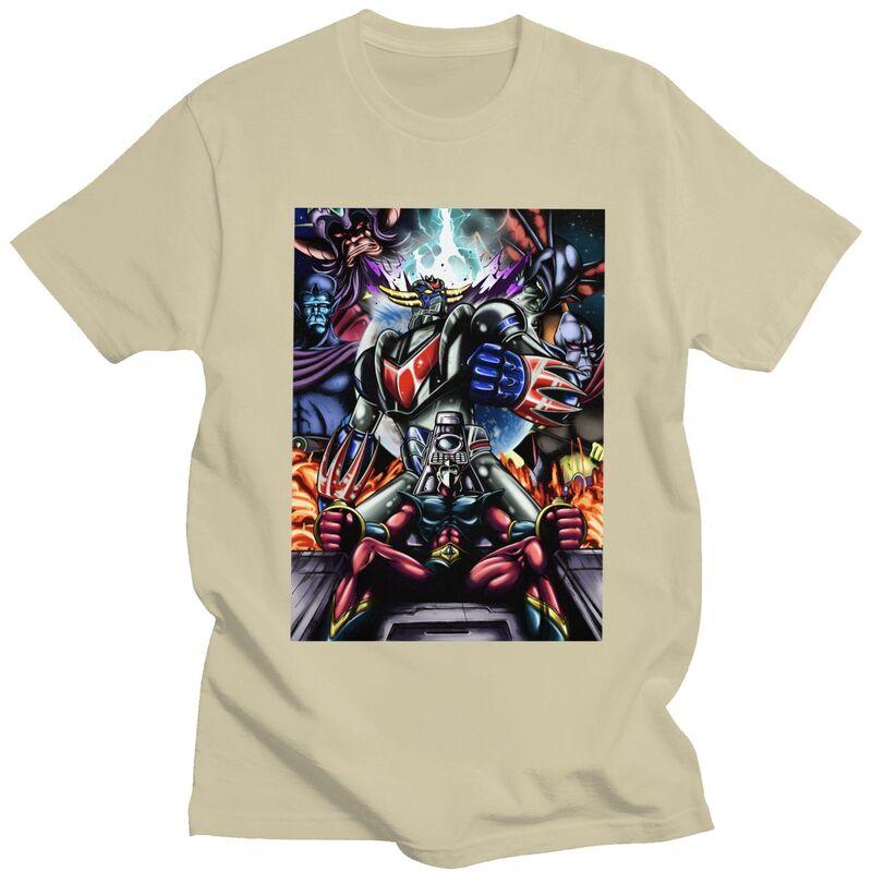 Мужская футболка Grendizer на заказ Хлопковая футболка Goldorak Goldrake Ufo Robot Т-shirts Приталенная одежда