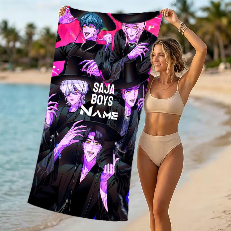 Customizable personalized beach towels Kpop Demon Hunters themed designs.Suitable for the beach, yoga, sports;ideal as beach accessories