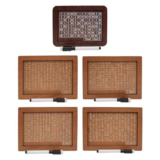 Деревянная копилка со счетчиком-маркером, винтажная копилка с целевыми номерами для монет, контейнер для наличных денег, коробка для задач по экономии денег