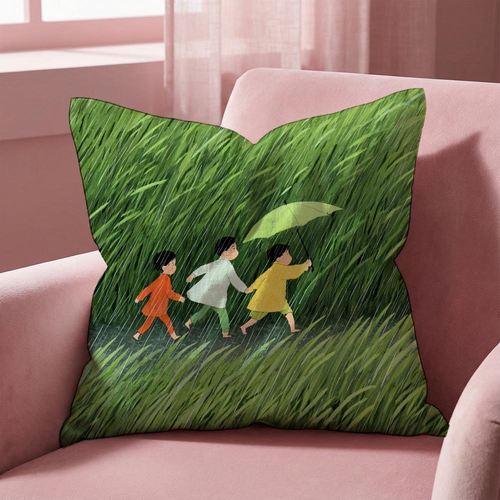 Чехол для подушки с изображением детских воспоминаний, многофункциональный, для дома и автомобиля — двусторонний, мягкий и прочный, подходит для повседневного использования.