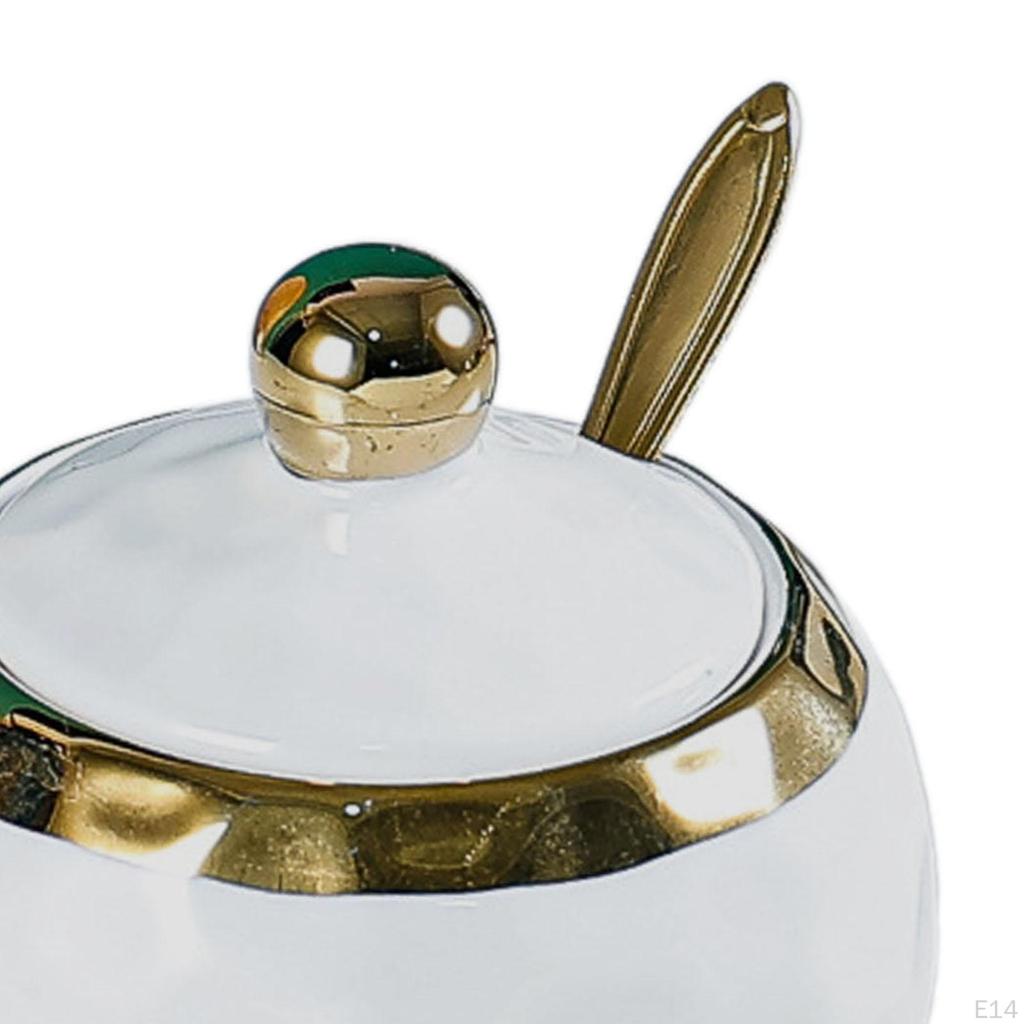 Ceramic Sugar Bowl Condiment Jar Salt Container Pot for Countertop