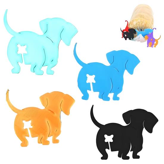 4 шт. Зажим для хлеба в виде кошачьей попы, многоразовые зажимы для пакетов с кошачьим и собачьим кормом, 3D-печать, забавные завязки для хлеба в форме кошачьей и собачьей попы, подарки для любителей кошек