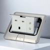 Floor Electrical Outlet Pop Up Kitchen Countertop Waterproof Sockets Pop Out Receptacle Stainless Steel Box Golden Cover 15A