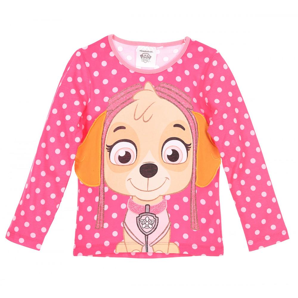 Pat Patrouille Tee shirt fille manches longues - Fushia