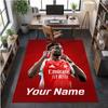 Crystal Velvet Rug Bukayo Saka Print Custom Name Text Floor Mat Home Decor