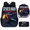 Spider-Man School Bag Lunch Bag Pencil Bag Elementary School Backpack Cartoon Peripheral Backpack Children's Bag Three-piece Set