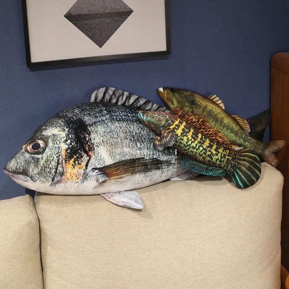 Stuffed Cartoon Fish Plush Toy Perch Fish Anime Pillow Dolls Kids Gifts