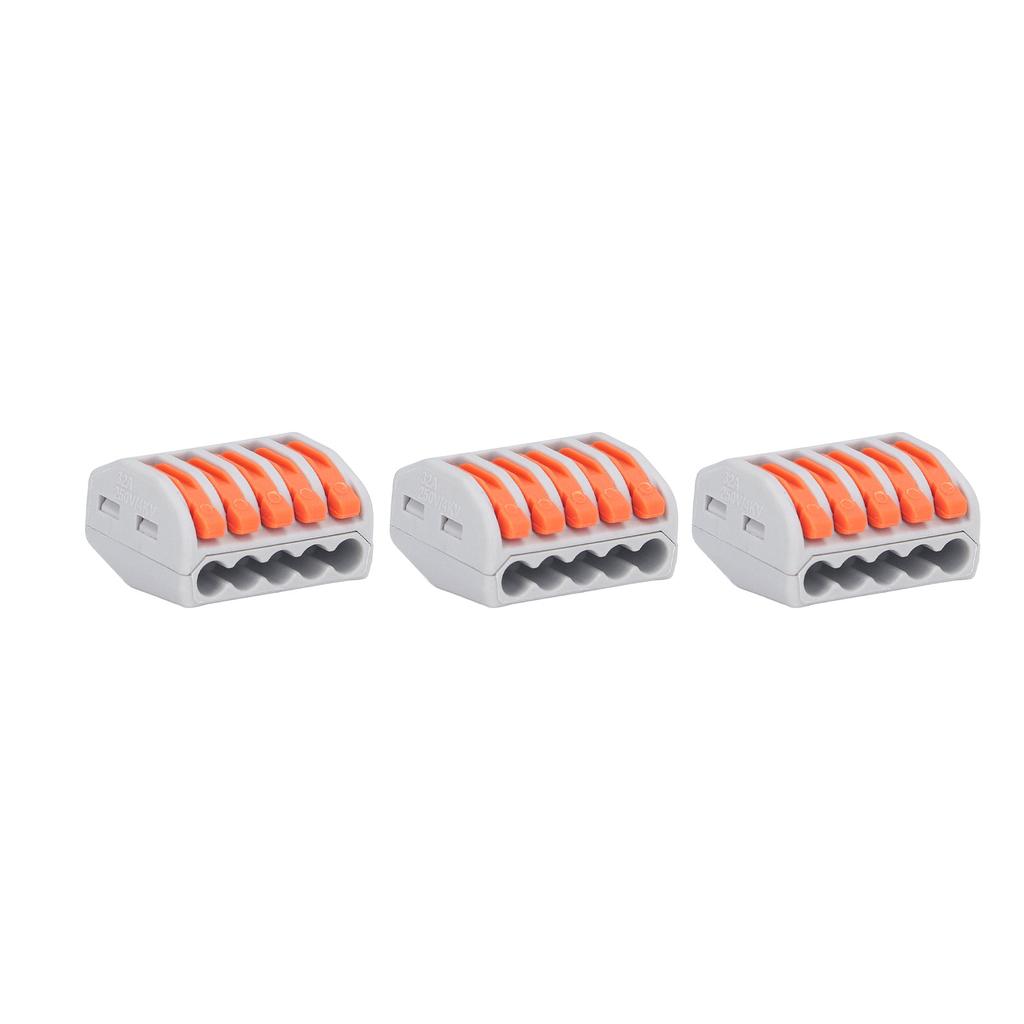 40Pcs Lever Nut Connector 5 Way Conductor Compact Wire Fast Connection Terminal Block PCT‑215