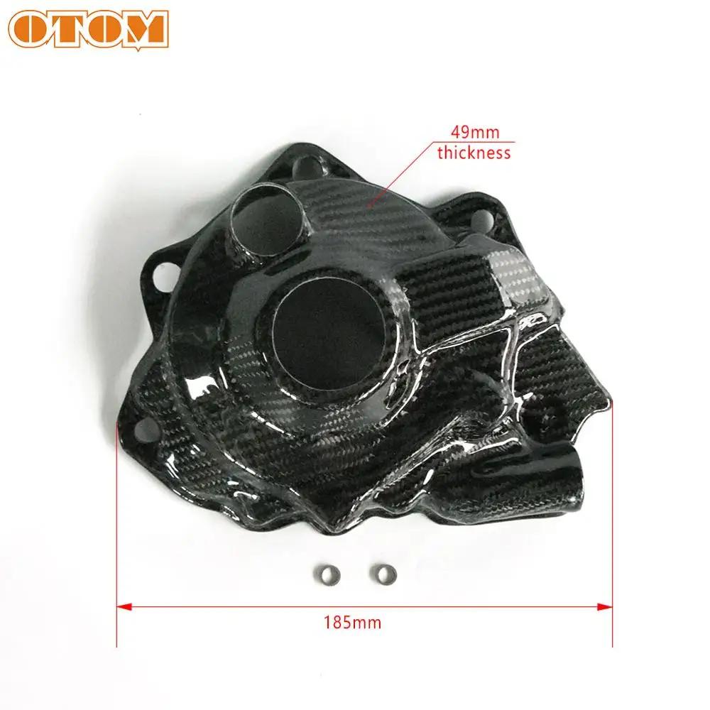 OTOM Motorcycle Clutch Ignition Cover Protector Carbon Fiber Motocross Engine Stator Magneto Guard For HONDA CRF250R 2018-2020