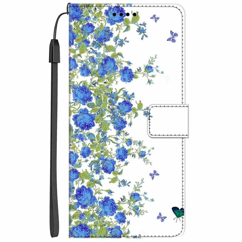 Кожаный чехол-кошелек с рисунком цветка и волка/собаки для Honor X5C Plus, X5C, Magic8 Pro 5G
