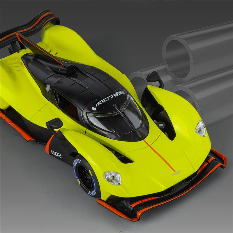 1/24 Aston Martin Valkyrie Alloy Sports Car Model Diecast Metal Track Racing Vehicles Car Model Simulation Sound and Light Childrens Toy Gift