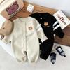 Ins-Style Korean Baby Knitted Jumpsuit - Little Bear Series, Spring/Autumn