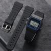 18 мм силиконовый ремешок для часов Casio W800H Мягкий ремешок Черный резиновый браслет для SGW400 F91W F84 F105/108/A158/168 AE1200/1300