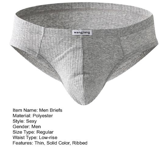 Мужские трусы средней посадки с эластичным поясом, облегающие трусики, однотонные, ребристые, U-образные, дышащие, сексуальное нижнее белье