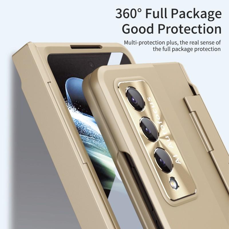 Galaxy Z Fold4 Case With Tempered Glass Screen Protector Full Coverage Shockproof PC Cover Kickstand