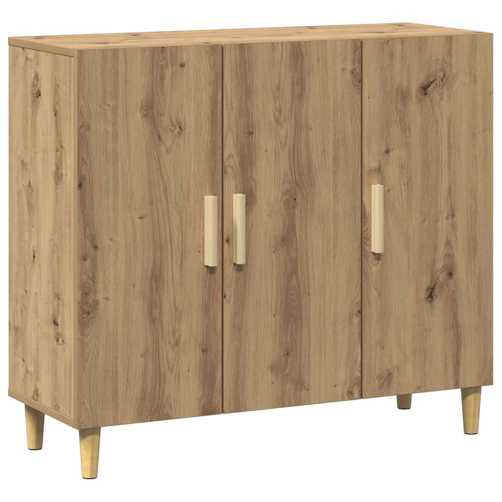 Vidaxl Szafka, Dąb Artisan, 90X34X80 Cm, Materiał Drewnopochodny