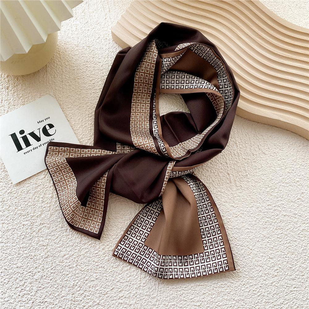 New Scarves Silk Scarves Women'S Spring And Autumn Season Long Decorative Professional Scarves Summer Thin Styles Paired With Shirts Stylish