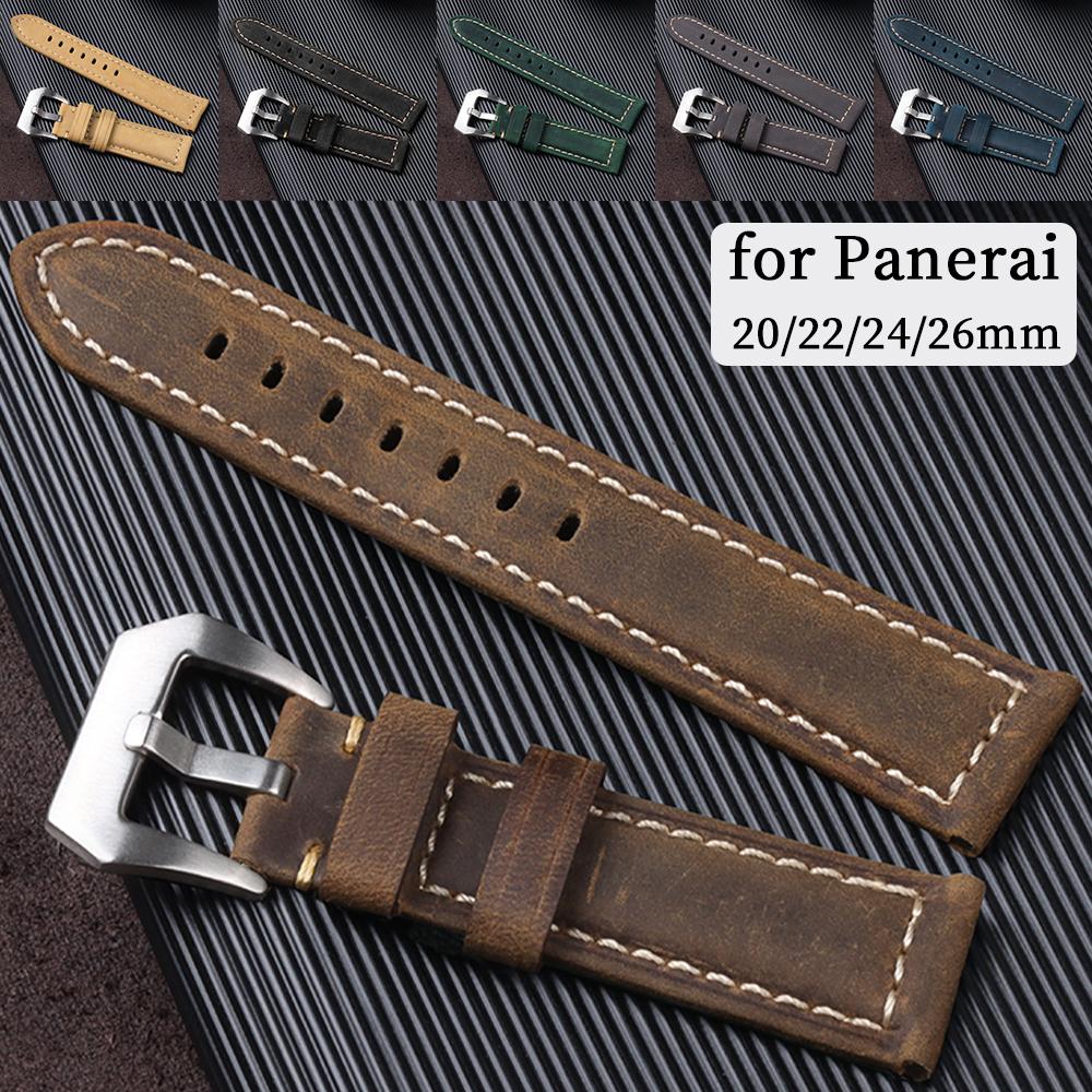 Кожаный ремешок для часов Panerai Мужской Женский Универсальный браслет для Seiko Коровья кожа 20мм 22мм 24мм 26мм Аксессуары