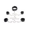 EasyToys - Bondage Set Collar & Leather Handcuffs - Black