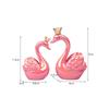 2Pcs Mini Couple Swan Figurines Collectible Tabletop Ornament Animal Sculpture for Shelf Living Room Centerpiece Office Desk