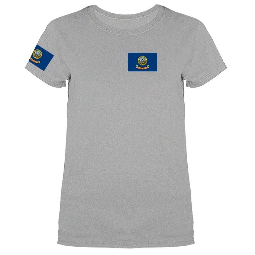 State of Idaho Flag Crest Women039s T-shirt