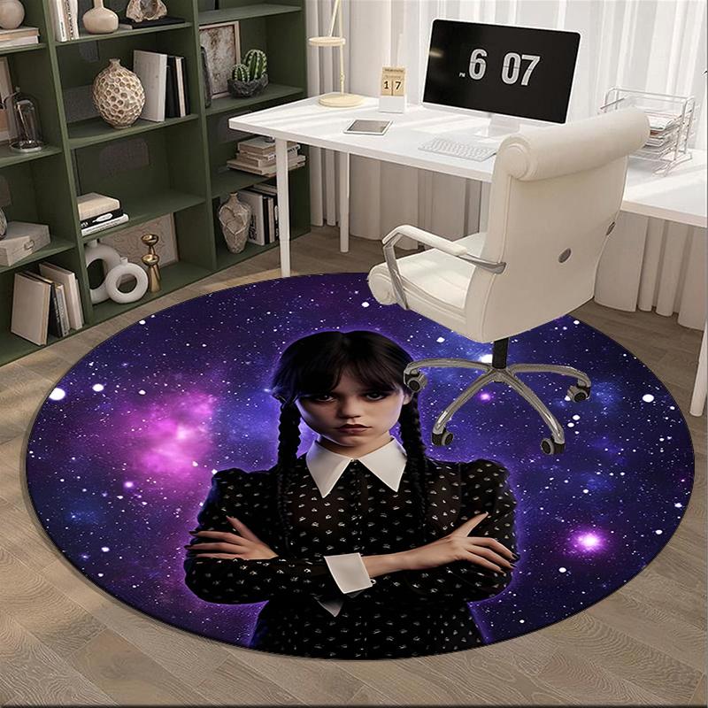 Gothic Beauty Portrait round carpet Chair cushion Round Entryway Rug, Soft Round Rugs for Living Room, Bedroom, Circle Carpet decor gifts