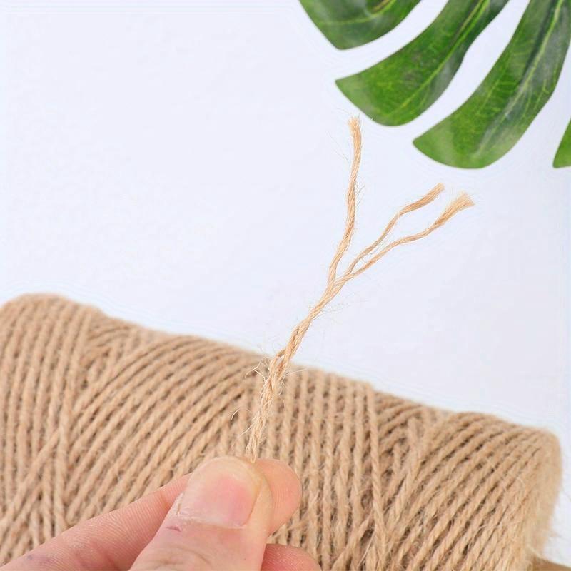 Джутовая веревка 2 мм, натуральный толстый садовый шпагат для поддержки растений, связывания в пакеты, поделок, упаковки, кружевных проектов