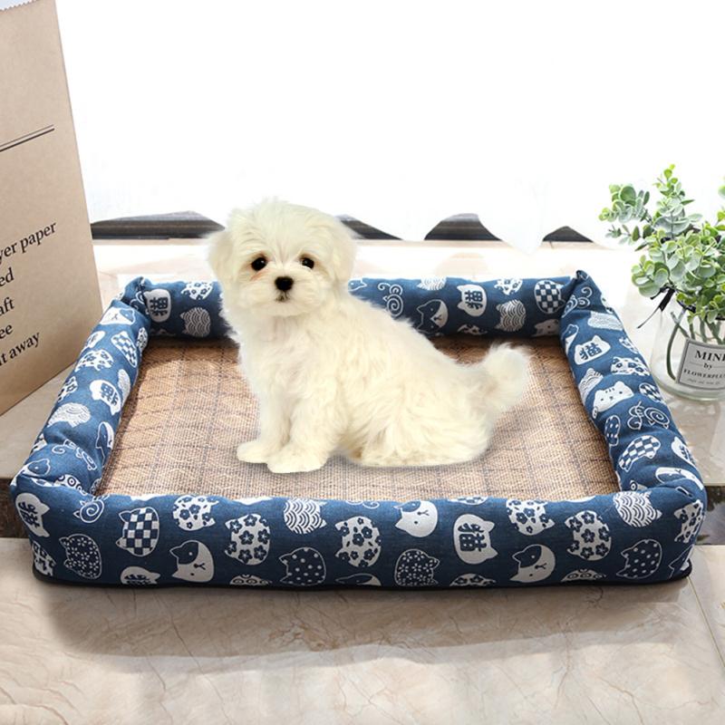 Летний охлаждающий коврик для домашних животных Квадратная дышащая подстилка-кровать для собаки и кошки Аксессуары для товаров для домашних животных