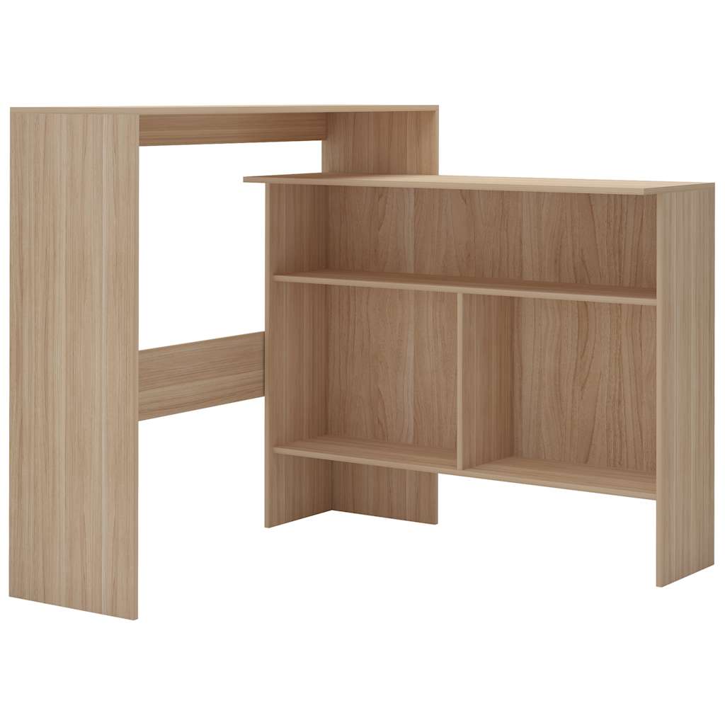Bar Table with 2 Table Tops Oak Effect 130x40x120 cm