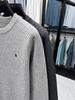 Мужской теплый вязаный свитер с круглым вырезом 2025 - Повседневный базовый слой с плюшем