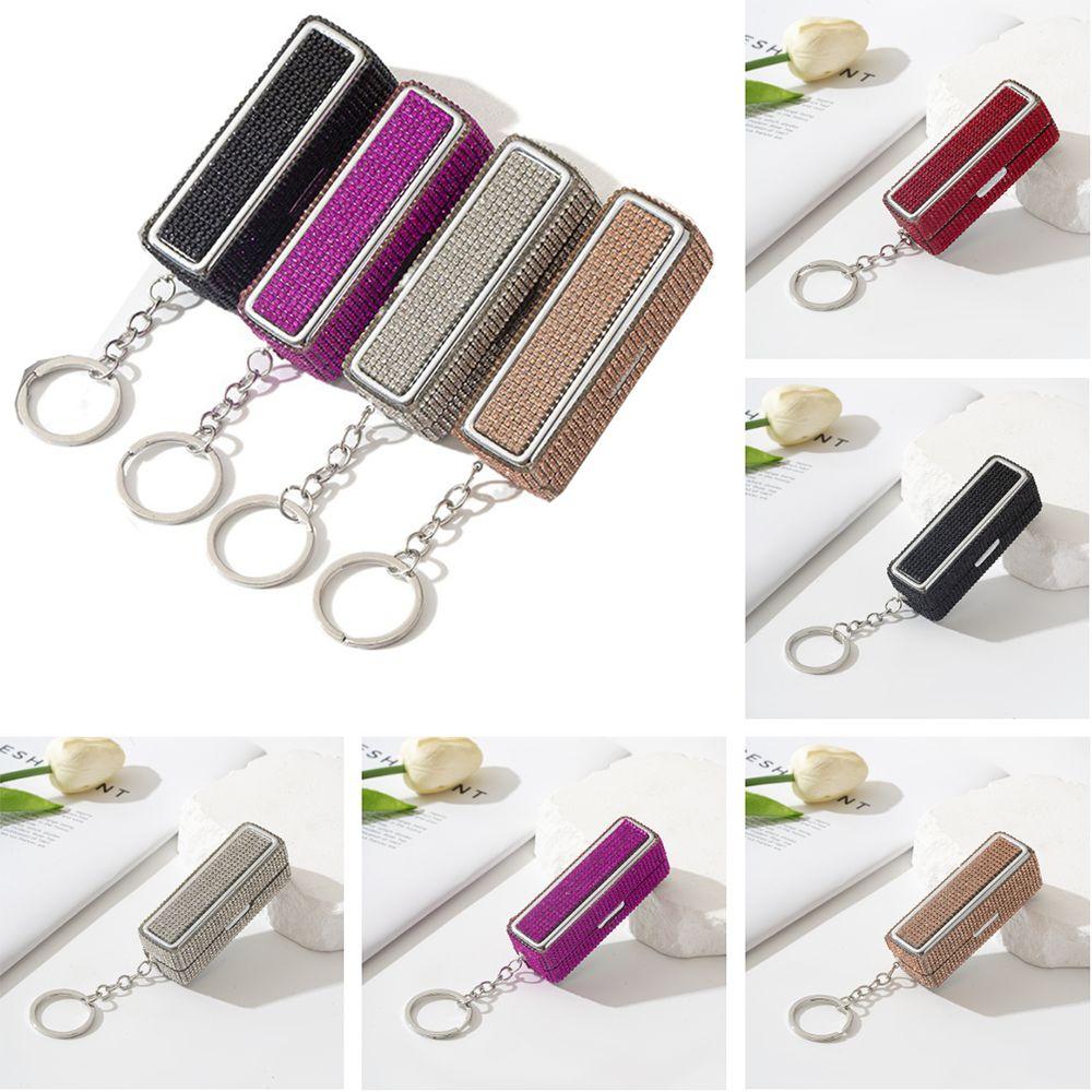 Блестящий чехол для хранения блеска для губ Брелок Портативный держатель для губной помады Стразы Коробка для губной помады Макияж