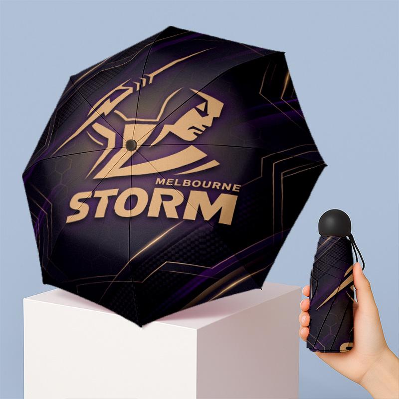 Напечатанный 5? Melbourne StormСложить Мини-зонт 8?Складной ветрозащитный зонт с ребрами для женщин, карманный