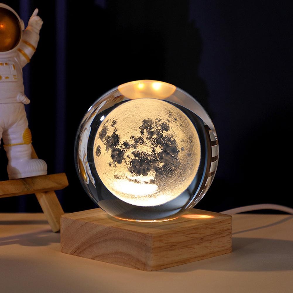 8 см Подсветка-подставка с 6 светодиодами Кристальная подставка с подсветкой Квадратный теплый свет для спальни офиса рабочего стола