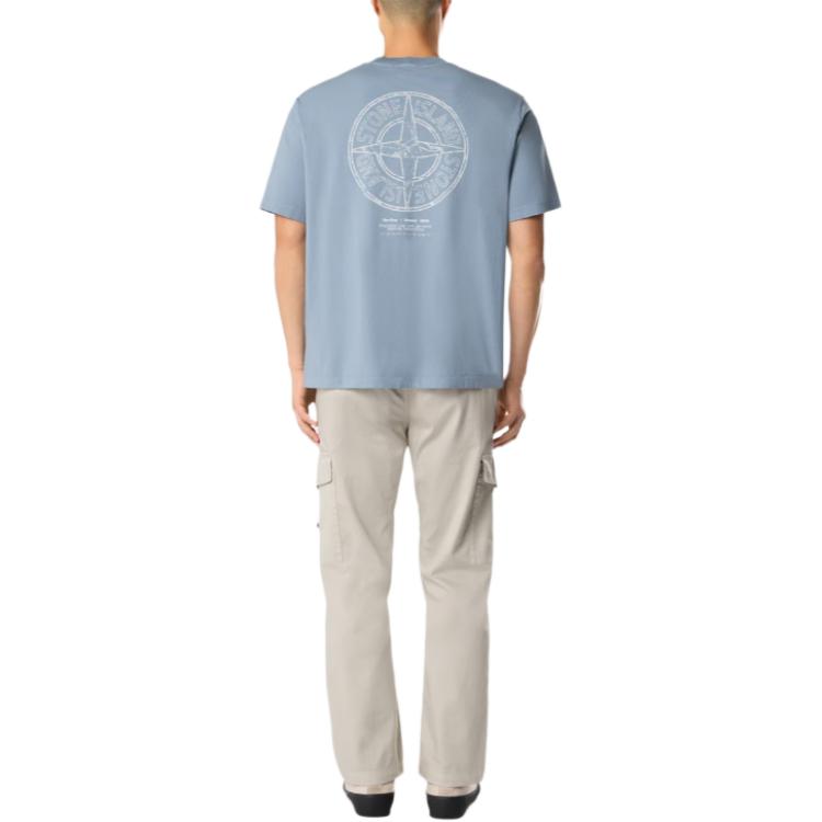 STONE ISLAND Мужская футболка с логотипом Ss26, круглый вырез, с буквой, короткий рукав, топ L1S152100001S0285-V0024