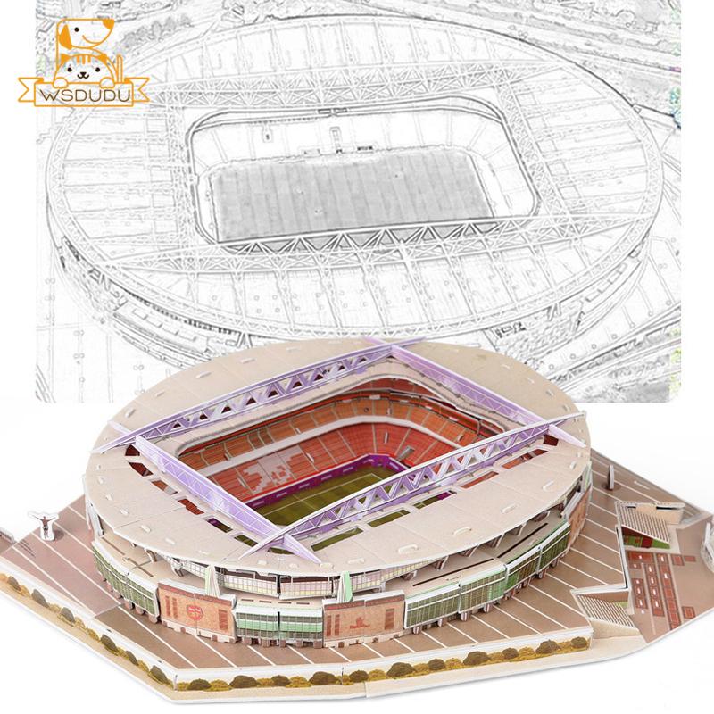 3D Пазл Футбольный Стадион Бумажная Модель Архитектурный Набор Взрослые Дети Поделка Строительная Игрушка Домашний Декор Подарок Пазл Коллекционный Играть