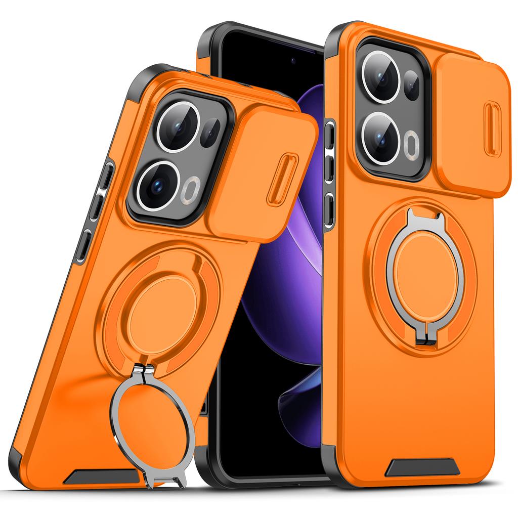 Чехол для Oppo Reno13 Чехол OPPO Reno 13 Чехол Oppo Reno13 Pro Магнитное кольцо Бронированный Сдвижная крышка для объектива камеры Крышка для беспроводной зарядки Magsafe
