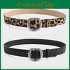 Pattern Leather Leopard Belt With Electroplated Buckle For Women Casual