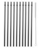 10 PCS Reusable Straws with1 Brushes, 10.5" Long Tritan Hard Plastic Straws for 16OZ-32 OZ Tumblers, Jars,  YETI