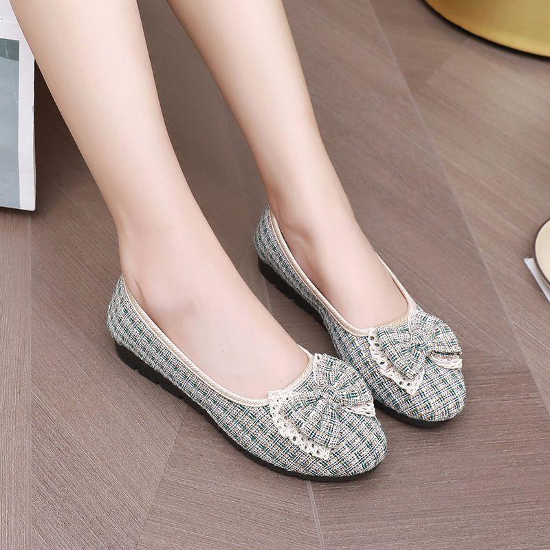 Летние новые туфли из ткани Old Beijing для женщин и мам, дышащие туфли на плоской подошве для женщин среднего возраста