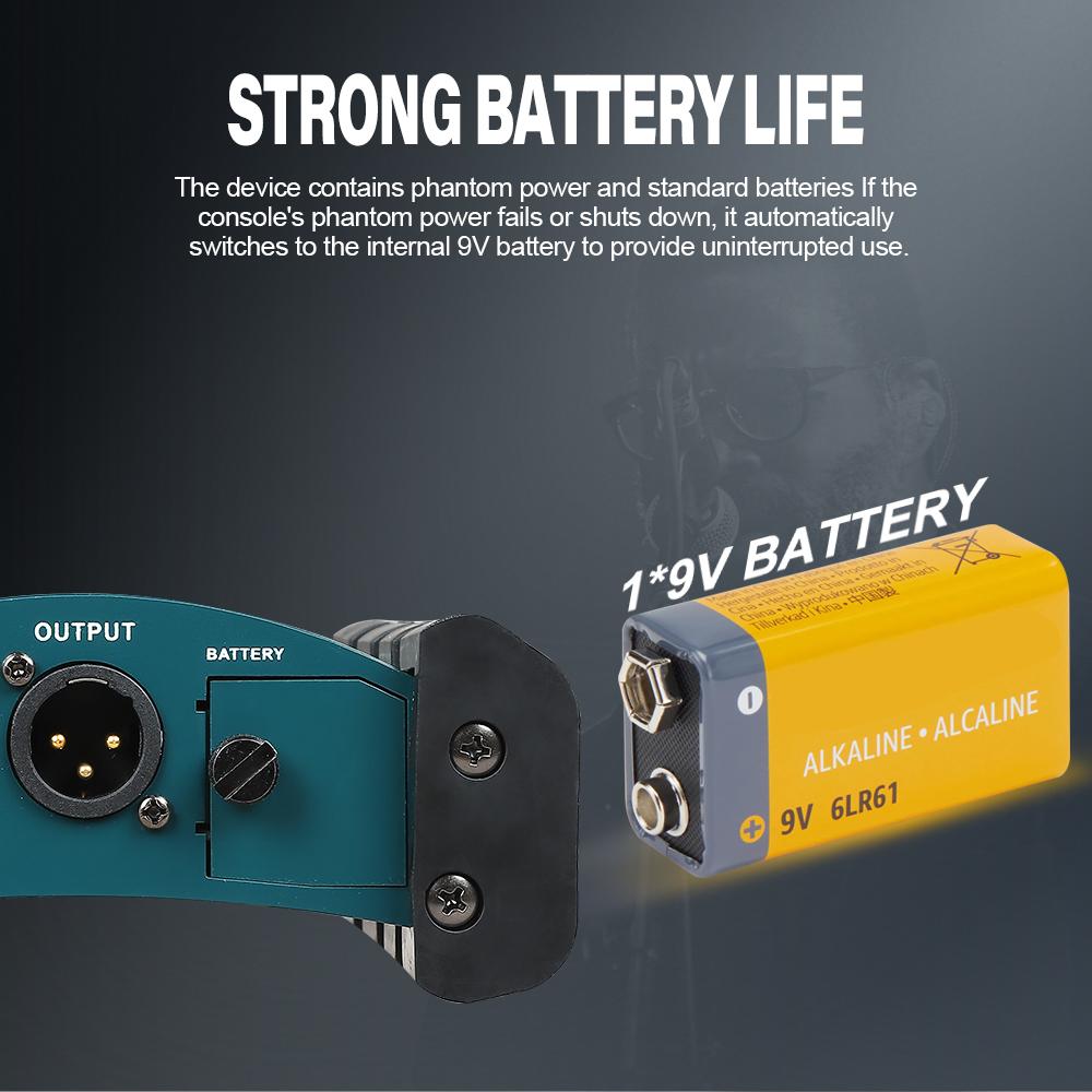Active Direct Injection Box Single Channel Passive DI Box Balanced and Unbalanced Signal Converter with XLR Interface for Stage