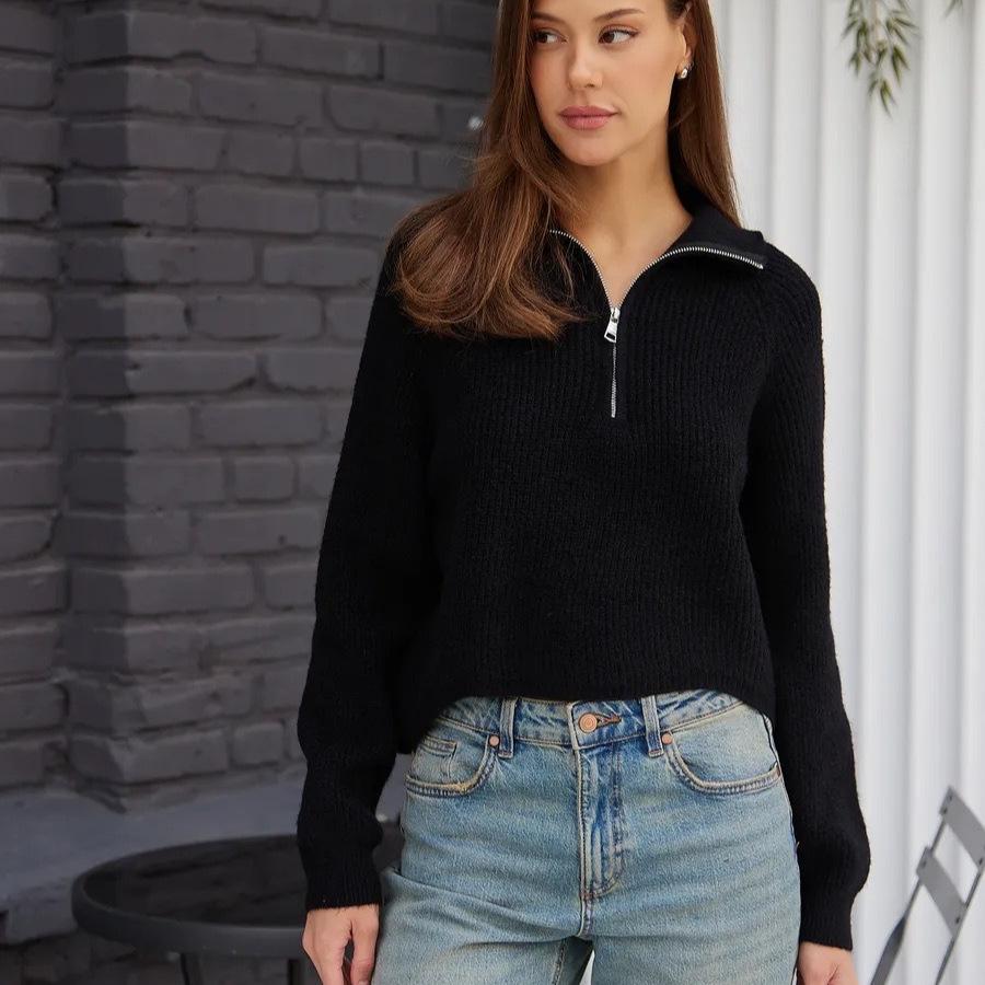 Элегантная женская полувысокая горловина ленивый ветер свитер куртка женская ранняя осень весна осень дизайн чувство вязаные топы снаружи удобные и универсальные