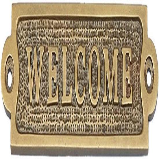 Nautical Antique Brass Welcome Sign