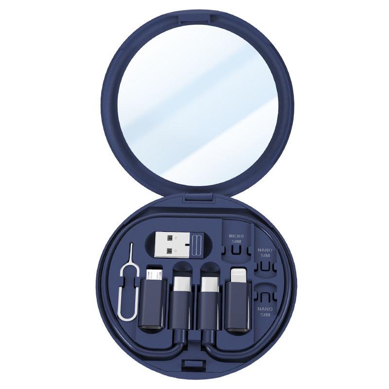 Многофункциональный кабель для быстрой зарядки PD 60 Вт и коробка для хранения с подставкой для телефона - Портативный дорожный набор