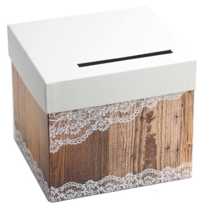 Urne Carton Bois & Dentelle