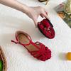 Soft-soled French Retro Woven Bag Head Sandals Women's Fashion 2025 Boken Fairy Style Flat-soled Pregnant Women Roman Shoes Tide