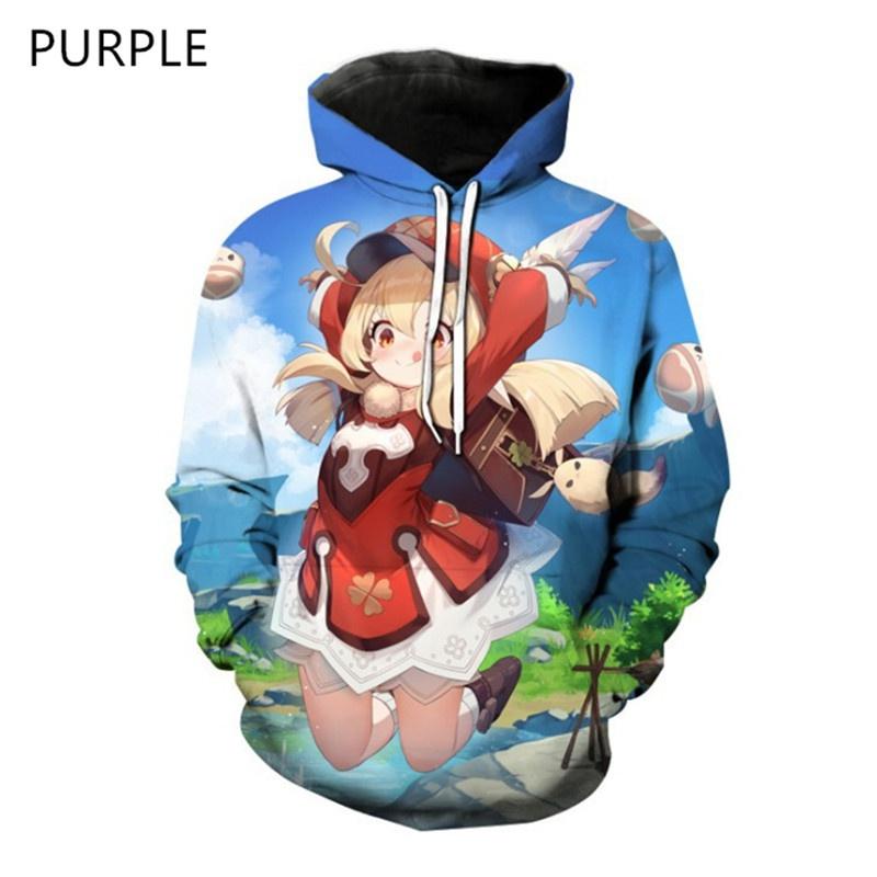 Новая модная женская/мужская толстовка с капюшоном для пар Genshin Impact с принтом, повседневные спортивные толстовки