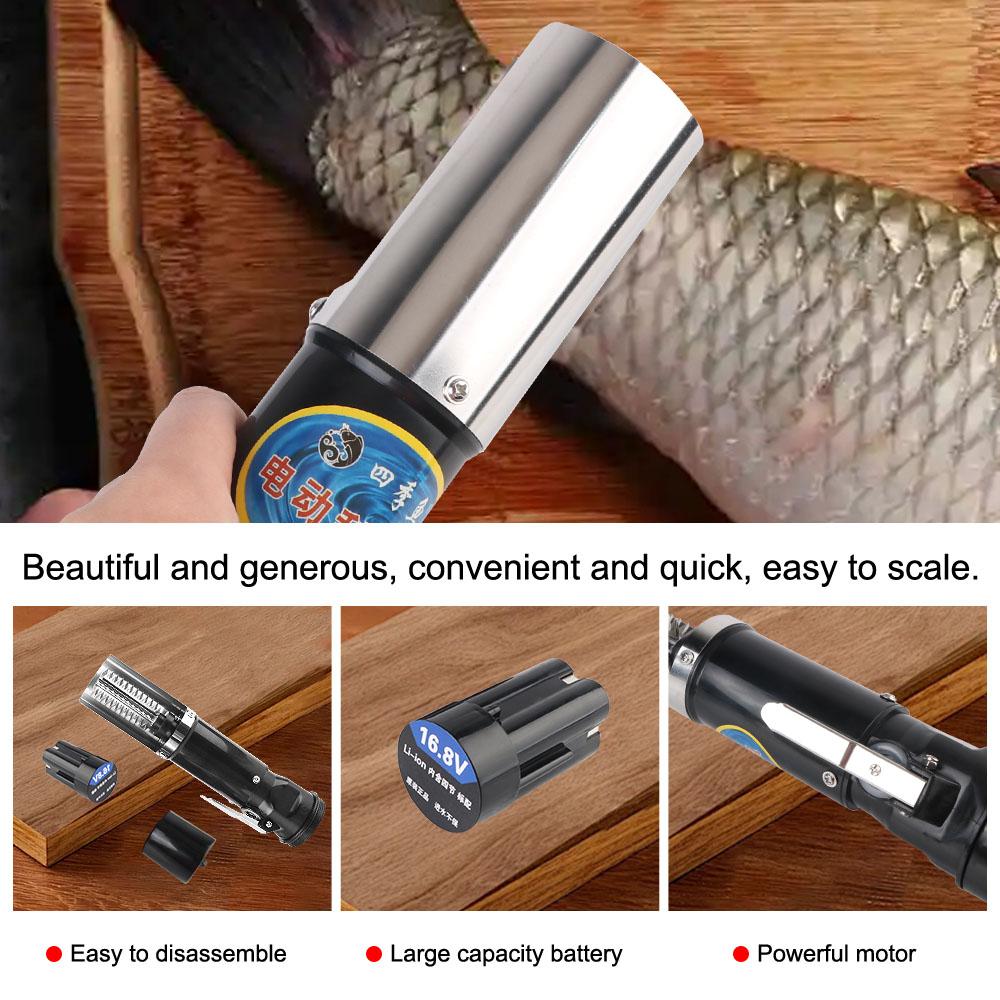 Remover Cleaner Tool Seafood Knif Electric Fish Scale Scraper 120W Fishing Clean Easy Fish Stripper Waterproof Charging Adapter