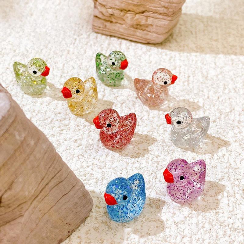 20 шт. Утенок Декоративный Разноцветный Блестящий Мини-Утенок из Смолы Искусственное Украшение Реквизит для Фотосъемки Фестивальная Вечеринка Сувенир QC-ZYF